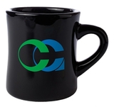 Custom 10 Oz., Vitrified Cancun Diner Mug (Black)