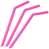 Custom Bent Silicone Straws KIT Orange 10" x 7/16" Resusable - Pink