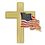 Blank American Flag and Gold Cross Pin, 1 1/8" W x 4" H, Price/piece