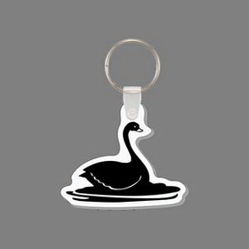 Custom Key Ring & Punch Tag - Swan (Right, Silhouette) Tag W/ Tab