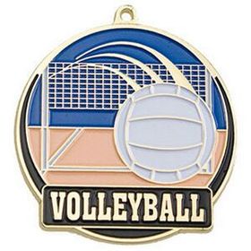 Custom 2" High Tech Medallion Volleyball In Gold