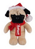 Custom Soft Plush Pug with Christmas Scarf and Hat 8