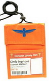 Custom Orange Neck wallet with flap top, adjustable rope and pen holder, 6.6