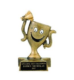 Custom Smiley Cup Academic Trophy w/Engraving Plate (4")