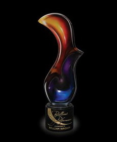 Custom Delphi Flash Art Glass Award (5 1/4"x13 1/2"x3 3/8")