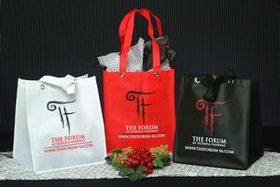 Custom Non-Woven PP Red Grocery Tote (12"x10"x14")