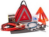 Custom Triangle Automobile Safety Kit in 3-Sided Polyester Case (29 Piece Set)
