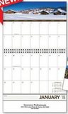 Custom Panoramic Memo Spiral Wall Calendar, 10.375