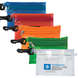 Custom Translucent Zipper Storage Pouch Bag with Plastic Hook, 4 7/8