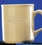 Custom 10 Oz. Beige Flared Lip Ceramic Mug w/ Era Shaped Handle, Price/piece