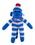 Custom Blue Sock Monkey (Plush) with Bandana 16", Price/piece