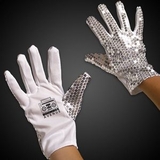 Custom Silver Sequined Glove For Right Hand