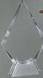 Blank Glass Spear Award Mounted in Brushed Aluminum Metal Base (5 3/4