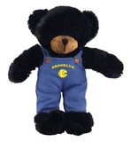 Custom Soft Plush Black Bear in Denim Overall 12