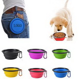 Custom Collapsible Silicone Pet Bowl With Carabiner, 5