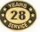 Custom Stock Die Struck Pin (28 Years Service), Price/piece