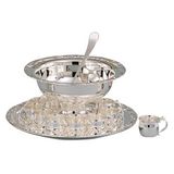 Custom 13 Piece Romantica Collection Silver Punch Bowl Set w/ Cups & Tray