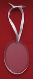 Custom Glass Oval Ornament w/ Red Ribbon
