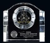 Custom Optic Crystal Chello Clock Award, 6