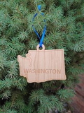 Custom 3.5" - Washington Engraved Solid Hardwood Ornaments - USA-Made