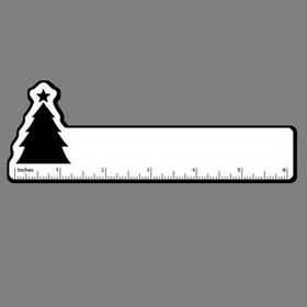 Custom 6" Ruler W/ Christmas Tree Silhouette
