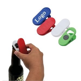 Custom Bottle Opener Clip with Magnet, 3 1/4 " L x 1 7/16 " W