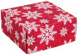 Blank Red & White Snowflakes Decorative Mailer - 9 x 9 x 4, 9
