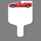 Custom Hand Held Fan W/ Full Color Red Convertible Corvette, 7 1/2