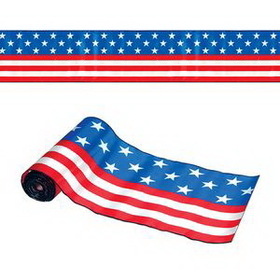 Custom Satin Patriotic Stars & Stripes Fabric Table Runner, 9 1/4" L x 25' W