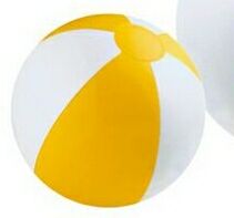 Blank 6" Inflatable Yellow & White Beach Ball