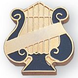 Custom Music Lyre Pin w/Plain Bar, 1