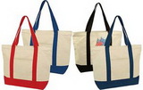 Custom Deluxe Zippered Cotton Canvas Tote Bag (22