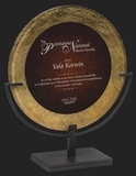 Custom Golden & Burgundy Round Acrylic Award M, 13 3/4