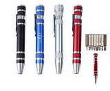 Custom 8 In 1 Portable Pen-shaped Precision Screwdriver Set, 4 5/16