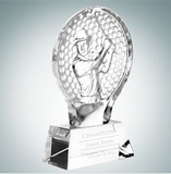 Custom Male Golfer Champion Optical Crystal Molten Glass Award (7 1/4
