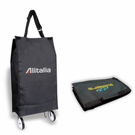 Custom Foldable Rolling Tote, Grocery Shopping Bag, 14" L x 23" W x 6" H