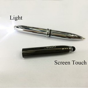 Custom Screen Touch Ballpoint Pen With LED, 4 3/4" L