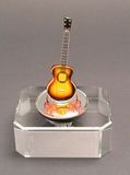 Custom 116-10013  - Crystal Acoustic Guitar Sunburst Award on Clear Optic Crystal Rectangle Base