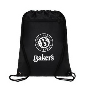 Custom Durable 420D Polyester Drawstring Bags Cinch Sack Backpack, 13.5" W x 18" H