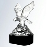 Custom Soaring Molten Glass Eagle Award w/ Black Crystal Base, 9.75