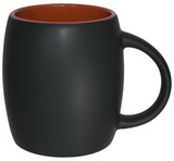 Custom 14 oz. Puget Barrel Mug, Sangria in/Slate Matte out, 4 1/8