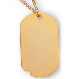 Polished Gold Dog Tag
