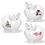 White Ceramic Piggy Bank (Small/Round), Personalised Piggy Banks, Custom Logo Piggy Banks for Kid, 4.5" H x 4.25" Diameter x 3.875" Diameter, Price/piece