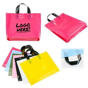 Custom Plastic Grocery Tote Bag, 13" W x 10"" H x 3 1/8" D