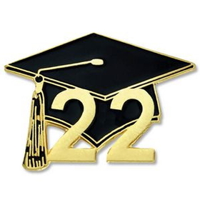 Blank Class of 2022 Graduation Cap Pin, 1" W x 1" H