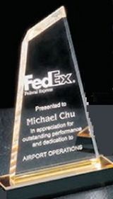Custom Acrylic Gold Optima Reflection Award (5"x10")
