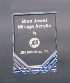 Custom Blue Acrylic Jewel Mirage Award (4 1/4"x6"x1")