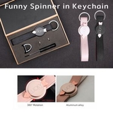 Funny Keychain with Finger Spinner, Premium Leather Car Keychain, Custom Logo Keychain, 4.72