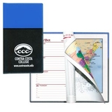 Custom Soft Cover 2 Tone Vinyl France Series Weekly Planner w/ Map / 1 Color