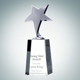 Custom Shooting Star Optical Crystal Award w/Metal Accent (Medium), 8